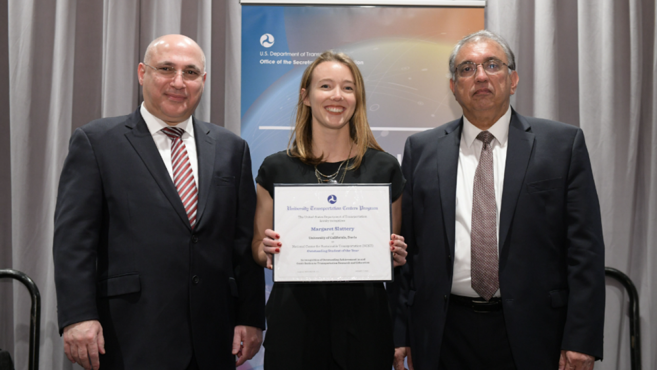 Image of Meg Slattery receiving her '2022 Outstanding Student of the Year' award